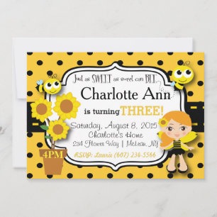 Honey Bee Birthday Einladung