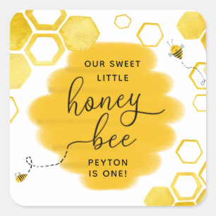 Honey Bee Birthday Favor Sticker