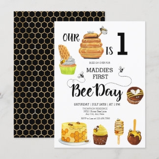 Honey Bee Birthday Party Einladung