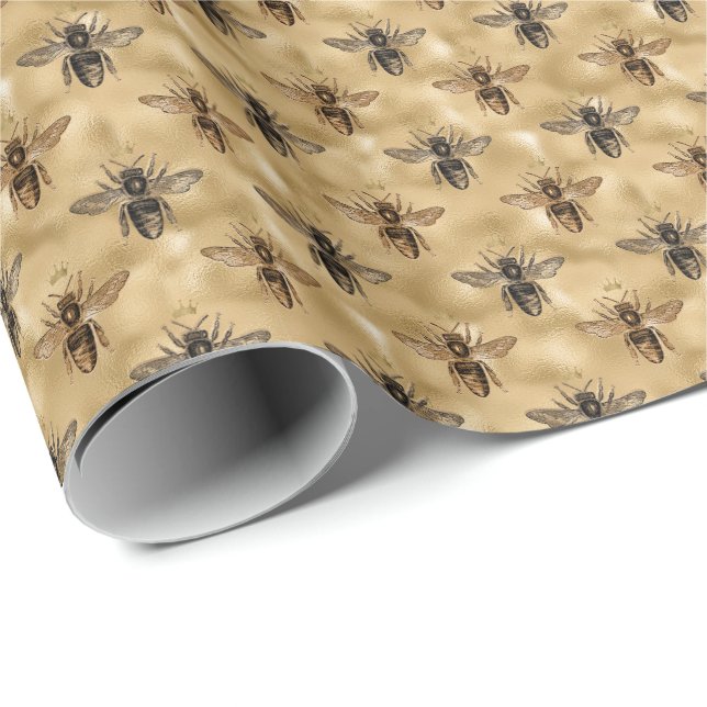 Honey Bee Birthday Party Wrapping Paper Geschenkpapier (Rolleneckpunkt)