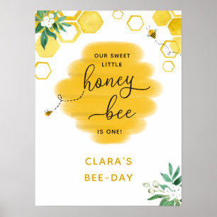 Honey Bee Birthday Poster