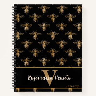 Honey Bee Black and Gold Notizbuch