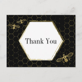 Honey Bee Black Gold Muster Vielen Dank Postkarte