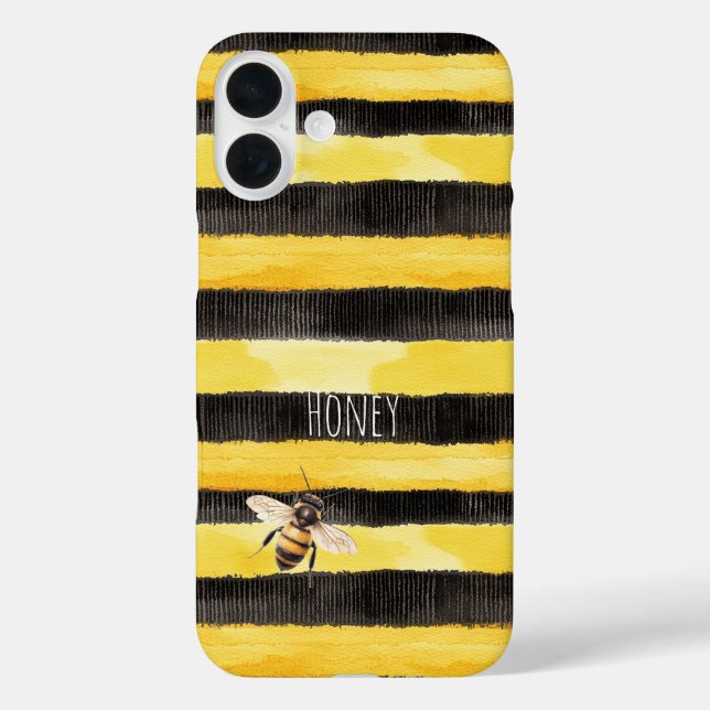 Honey Bee Black Gold Yellow Case-Mate iPhone Hülle (Rückseite)