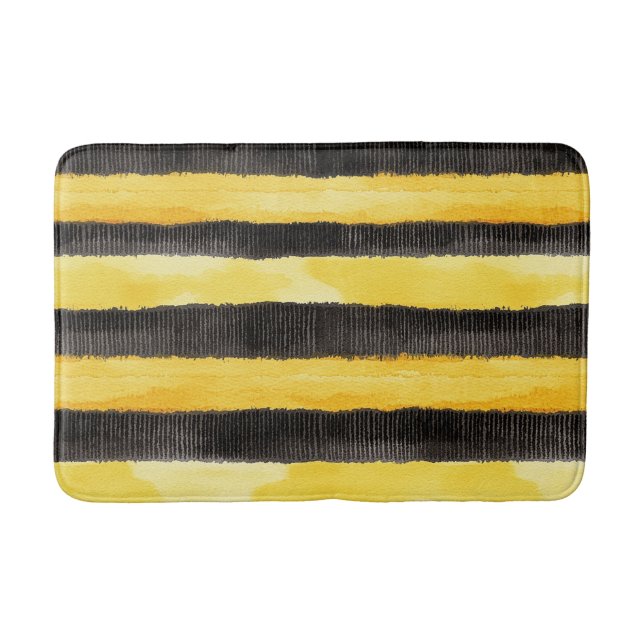 Honey Bee Black Gold Yellow Christmas Badematte (Vorderseite)