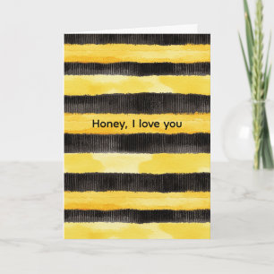 Honey Bee Black Gold Yellow Christmas Karte