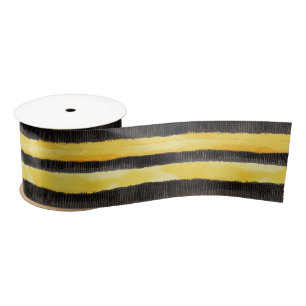 Honey Bee Black Gold Yellow Christmas Satinband