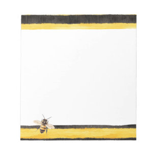 Honey Bee Black Gold Yellow Notizblock