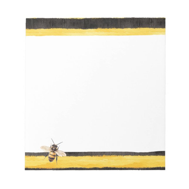 Honey Bee Black Gold Yellow Notizblock (Vorderseite)