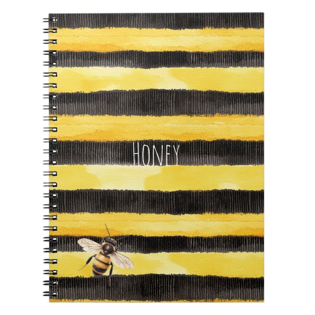 Honey Bee Black Gold Yellow Notizblock (Vorderseite)