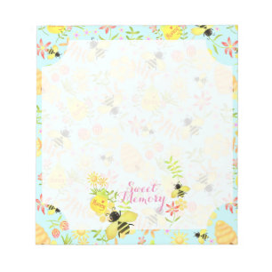 Honey Bee Blue Notizblock