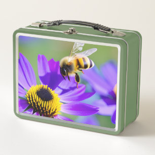 Honey Bee & Blume Metall Brotdose
