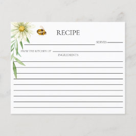 Honey Bee Bridal Shower Double Sided Recipe Card
