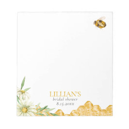 Honey Bee Bridal Shower Favor Notepad Notizblock