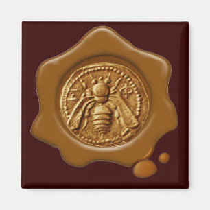 HONEY BEE BROWN WAX SIEGEL MAGNET