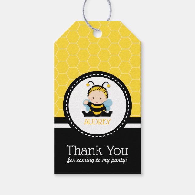 Honey Bee Bumblebee First Birthday Baby Shower Geschenkanhänger (Vorderseite)