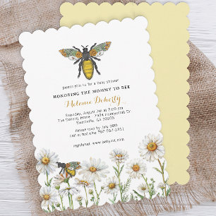 Honey Bee Bumblebee Wildblumen Babydusche Einladung