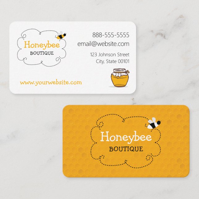 Honey Bee Business Card Visitenkarte (Vorne/Hinten)