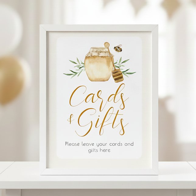 Honey Bee Cards And Gift Baby Shower Table Sign Poster (Von Creator hochgeladen)