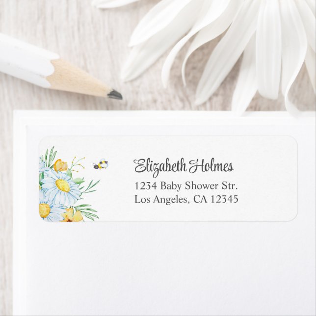 Honey Bee Chamomile Daisy Baby Showadresse (Insitu)
