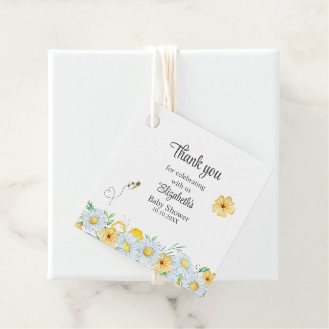 Honey Bee Chamomile Meadow Baby Dusche Danke Geschenkanhänger (Beispiel)