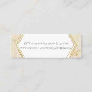 Honey Bee Cream Gold Muster Custom RSVP Card Mini Visitenkarte