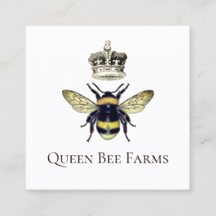 Honey Bee Crown Farm Apiary Beekeeper Quadratische Visitenkarte