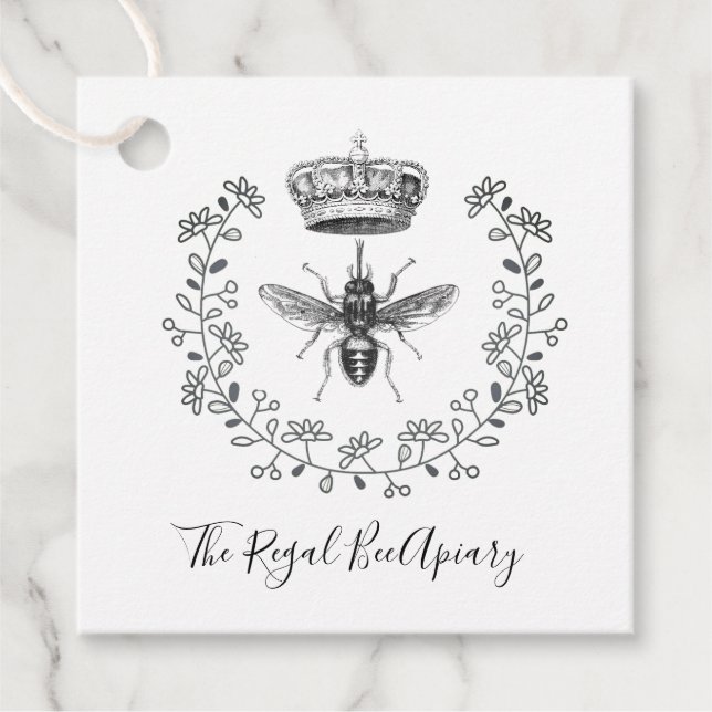 Honey Bee Crown Laurel Beekeeper Bienenzucht Geschenkanhänger (Vorderseite)