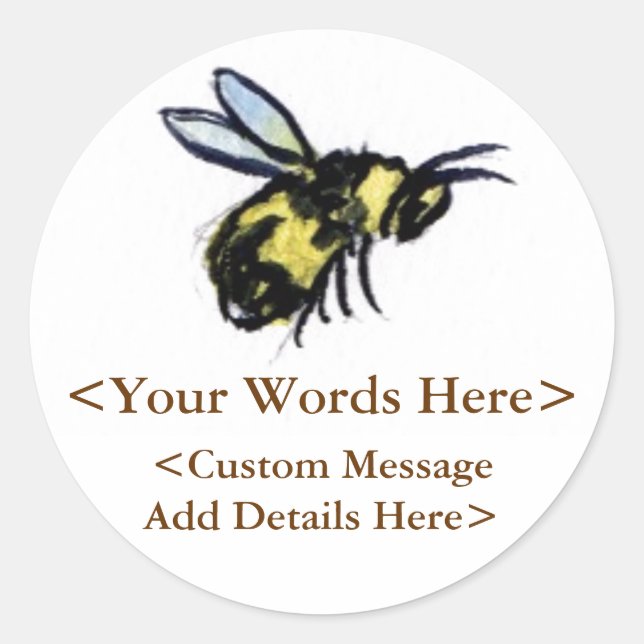 Honey Bee Custom Design Sticker Etiketten oder Dec (Vorderseite)