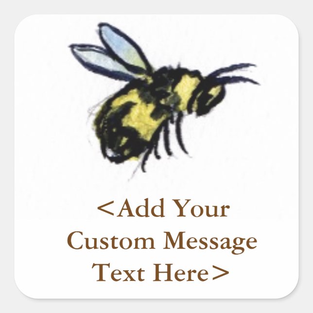 Honey Bee Custom Insect Art Label Aufkleber (Vorderseite)