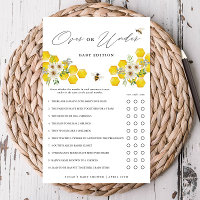 Honey Bee & Daisy Over under Baby Paper Game Card