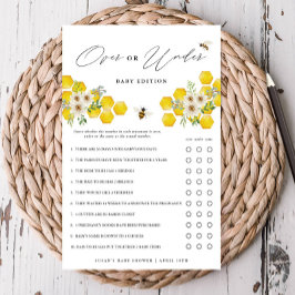 Honey Bee & Daisy Over under Baby Paper Game Card Flyer