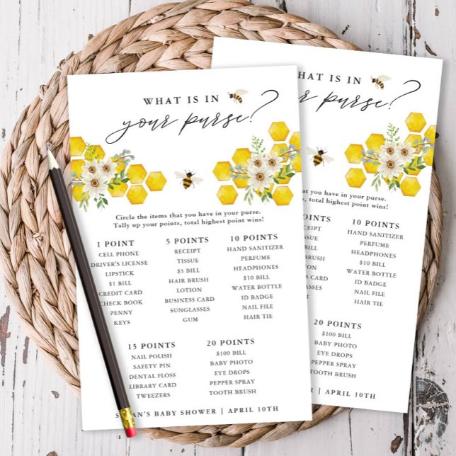 Honey Bee & Daisy Was ist in Ihrer Handykarte? Flyer (Von Creator hochgeladen)