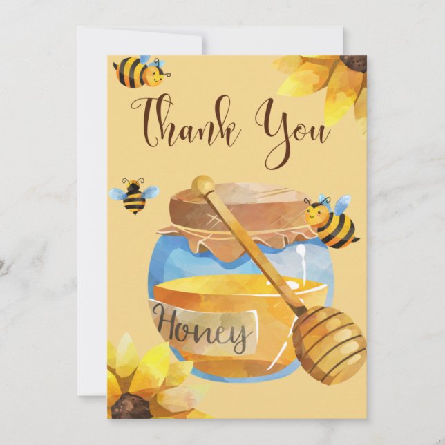 Honey Bee Danke-Card Einladung (Vorderseite)