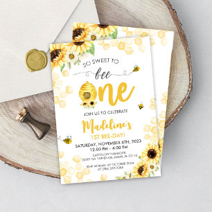 Honey Bee Day Sonnenblume Geburtstag Einladung