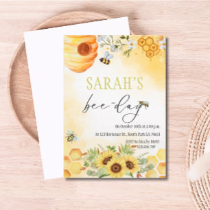 Honey Bee Day Themed Birthday Party Einladung