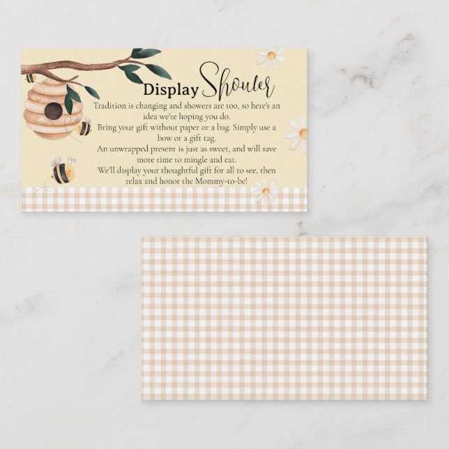 Honey Bee Display Dusche Baby Dusche Begleitkarte (Vorne/Hinten)