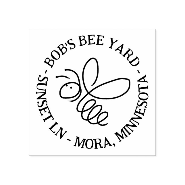 Honey Bee Doodle Lässig handgeschriebener Text Api Gummistempel (Prägung)