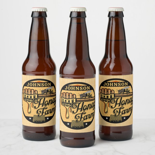 Honey Bee Farm Personalisiert NAME Sweet Beehive Bierflaschenetikett (Flaschen)