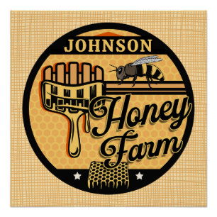 Honey Bee Farm Personalisiert NAME Sweet Beehive Poster