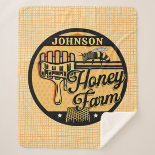 Honey Bee Farm Personalisiert NAME Sweet Beehive Sherpadecke