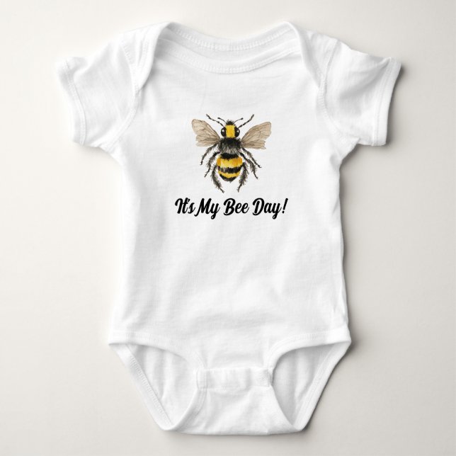 Honey Bee First Birthday Baby One Piece Baby Strampler (Vorderseite)