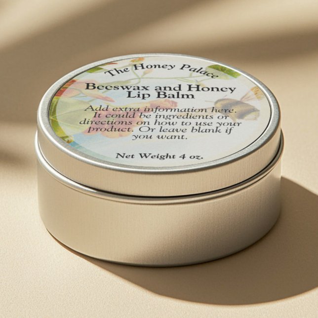Honey Bee Floral Waterproof Lip Balm Tin Label Etiketten (Von Creator hochgeladen)