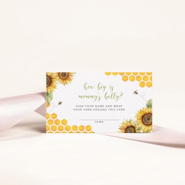 Honey Bee Floral wie groß ist Mama's Bauchspiel Begleitkarte (Von Creator hochgeladen)