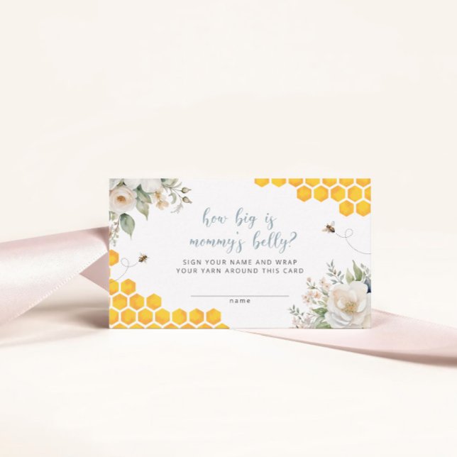 Honey Bee Floral wie groß ist Mama's Bauchspiel Begleitkarte (Von Creator hochgeladen)