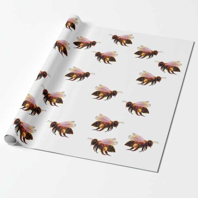 Honey Bee Flying Geschenkpapier (Ungerollt)