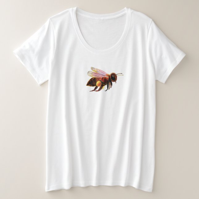 Honey Bee Flying Große Größe T-Shirt (Design vorne)