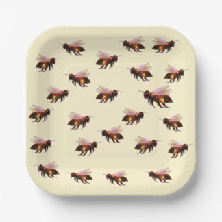 Honey Bee Flying Pappteller