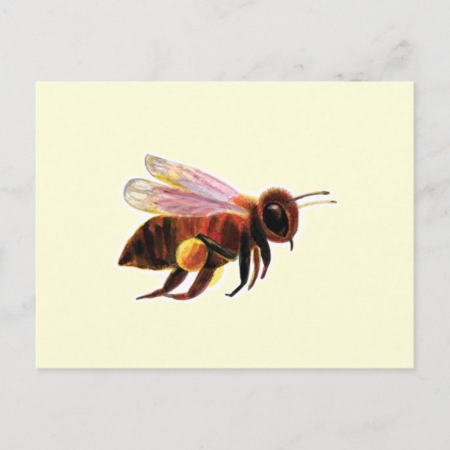 Honey Bee Flying Postkarte (Vorderseite)
