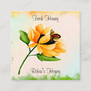 Honey Bee Fresh Honey Business Card Quadratische Visitenkarte